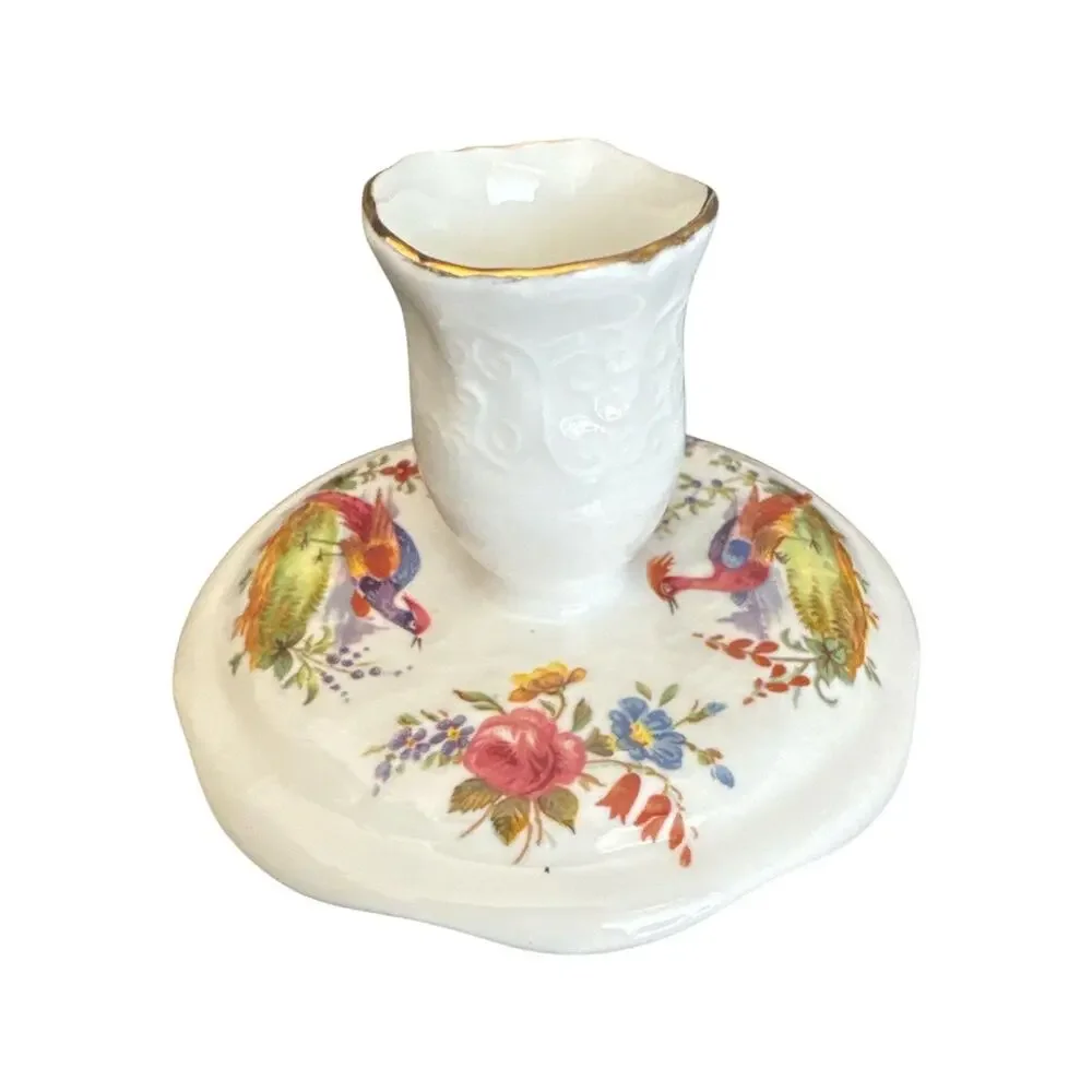 Vintage Set of 2 Crown Staffordshire Pagoda China Candleholders